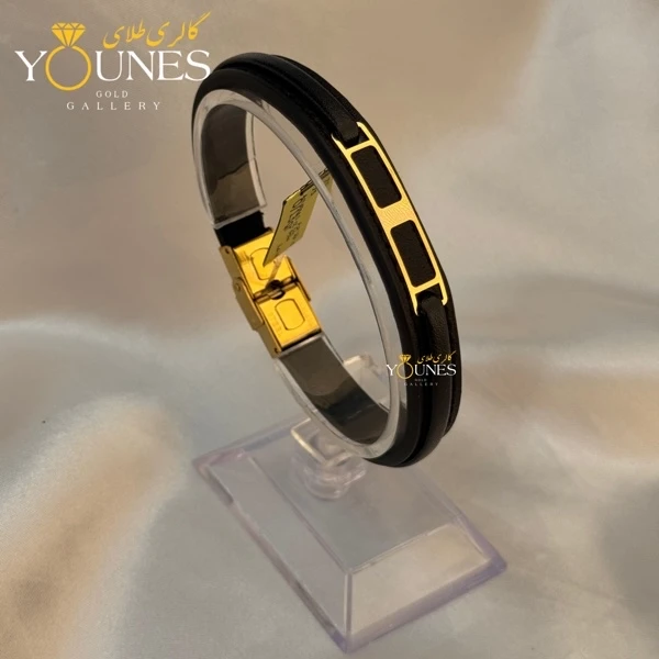 دستبند طلا چرم مردانه L187